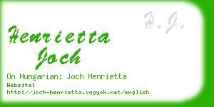 henrietta joch business card